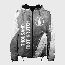 Куртка с капюшоном женская Thousand Foot Krutch - grey gradient вертикально, цвет: 3D-черный