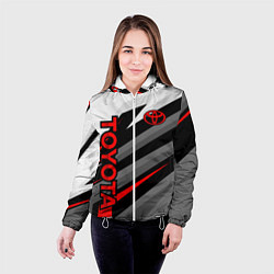 Куртка с капюшоном женская Toyota - белый и красный, цвет: 3D-белый — фото 2
