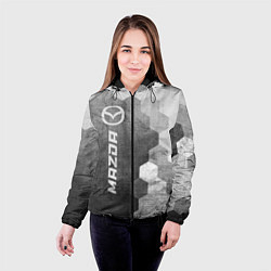 Куртка с капюшоном женская Mazda - grey gradient по-вертикали, цвет: 3D-черный — фото 2