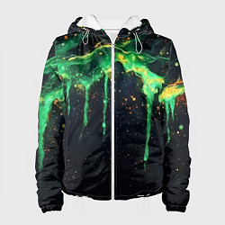 Куртка с капюшоном женская Зеленая кислота, цвет: 3D-белый