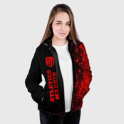 Куртка с капюшоном женская Atletico Madrid - red gradient по-вертикали, цвет: 3D-черный — фото 2