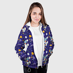 Куртка с капюшоном женская Зяблик и крокусы, цвет: 3D-белый — фото 2