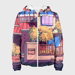 Куртка с капюшоном женская Lo-fi японский стиль улица, цвет: 3D-белый