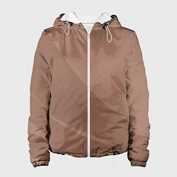 Куртка с капюшоном женская Мокко Мусс однотонный с полосой, цвет: 3D-белый