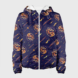 Куртка с капюшоном женская Mortal Kombat logo pattern, цвет: 3D-белый