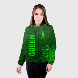 Куртка с капюшоном женская Queen - green gradient вертикально, цвет: 3D-черный — фото 2