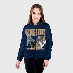 Куртка с капюшоном женская Волки в ночи, цвет: 3D-черный — фото 2