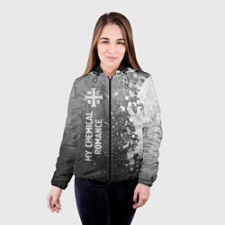 Куртка с капюшоном женская My Chemical Romance - grey gradient по-вертикали, цвет: 3D-черный — фото 2