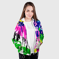 Куртка с капюшоном женская Colorful abstraction - aloha, цвет: 3D-белый — фото 2