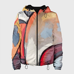 Куртка с капюшоном женская Абстракция с кругами, цвет: 3D-черный