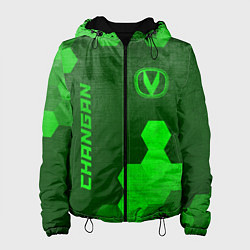 Куртка с капюшоном женская Changan - green gradient вертикально, цвет: 3D-черный
