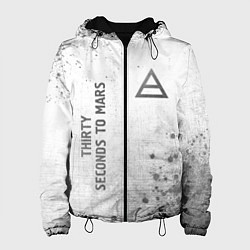 Куртка с капюшоном женская Thirty Seconds to Mars - white gradient вертикальн, цвет: 3D-черный
