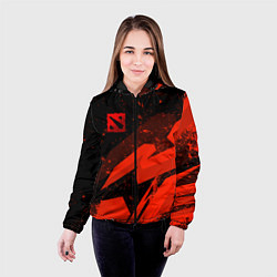 Куртка с капюшоном женская Dota 2 - красные брызги, цвет: 3D-черный — фото 2