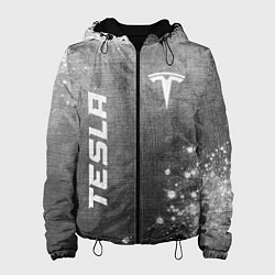 Куртка с капюшоном женская Tesla - grey gradient вертикально, цвет: 3D-черный