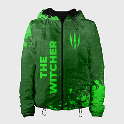Куртка с капюшоном женская The Witcher - green gradient вертикально, цвет: 3D-черный