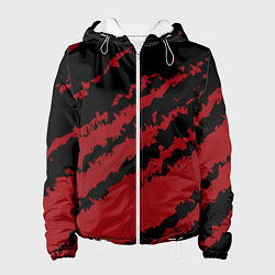 Куртка с капюшоном женская The color is red and black, цвет: 3D-белый