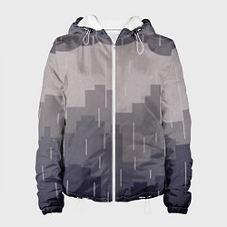 Куртка с капюшоном женская Вечерний дождь, цвет: 3D-белый