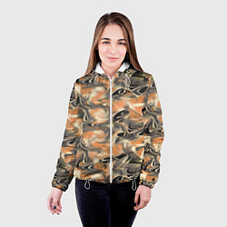 Куртка с капюшоном женская Абстракция - закрученный узор, цвет: 3D-белый — фото 2