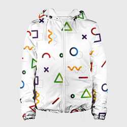 Куртка с капюшоном женская Геометрический хаос, цвет: 3D-белый