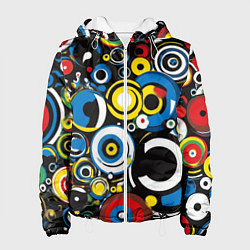 Куртка с капюшоном женская Абстракция геометрическая, цвет: 3D-белый