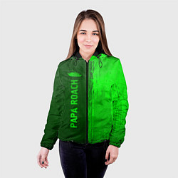 Куртка с капюшоном женская Papa Roach - green gradient по-вертикали, цвет: 3D-черный — фото 2