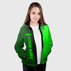 Куртка с капюшоном женская Papa Roach - green gradient по-вертикали, цвет: 3D-черный — фото 2