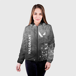 Куртка с капюшоном женская Valorant - grey gradient вертикально, цвет: 3D-черный — фото 2