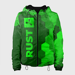 Куртка с капюшоном женская Rust - green gradient по-вертикали, цвет: 3D-черный