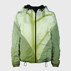 Куртка с капюшоном женская Макро съемка листа, цвет: 3D-черный