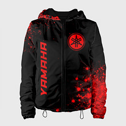 Куртка с капюшоном женская Yamaha - red gradient вертикально, цвет: 3D-черный