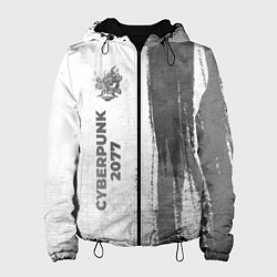 Женская куртка Cyberpunk 2077 - white gradient по-вертикали