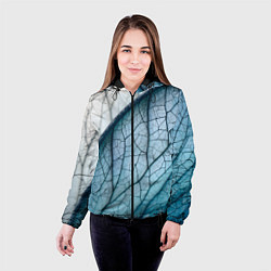 Куртка с капюшоном женская Листья с прожилками, цвет: 3D-черный — фото 2