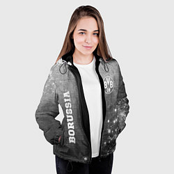 Куртка с капюшоном женская Borussia - grey gradient вертикально, цвет: 3D-черный — фото 2