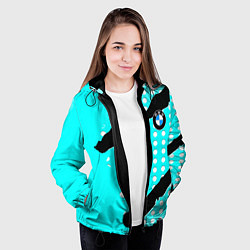 Куртка с капюшоном женская BMW sport краски, цвет: 3D-черный — фото 2