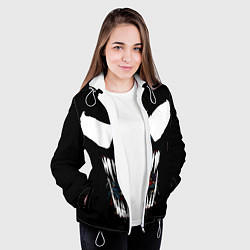 Куртка с капюшоном женская Веном жрет, цвет: 3D-белый — фото 2