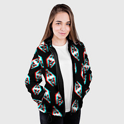 Куртка с капюшоном женская Skyrim glitch logo patten, цвет: 3D-черный — фото 2