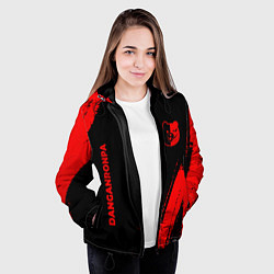 Куртка с капюшоном женская Danganronpa - red gradient вертикально, цвет: 3D-черный — фото 2