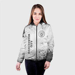 Куртка с капюшоном женская Manchester City - white gradient вертикально, цвет: 3D-черный — фото 2