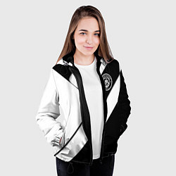 Куртка с капюшоном женская Манчестер Юнайтед геометрия, цвет: 3D-черный — фото 2