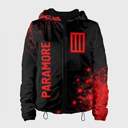 Куртка с капюшоном женская Paramore - red gradient вертикально, цвет: 3D-черный