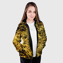Куртка с капюшоном женская Золотое плетение на черном, цвет: 3D-черный — фото 2