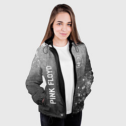 Куртка с капюшоном женская Pink Floyd - grey gradient вертикально, цвет: 3D-черный — фото 2