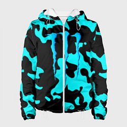Куртка с капюшоном женская Monster energy камуфляж голубой, цвет: 3D-белый