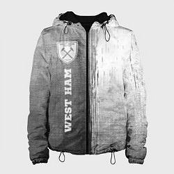 Куртка с капюшоном женская West Ham - grey gradient по-вертикали, цвет: 3D-черный