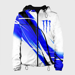 Куртка с капюшоном женская Monster energy линии абстракции, цвет: 3D-черный