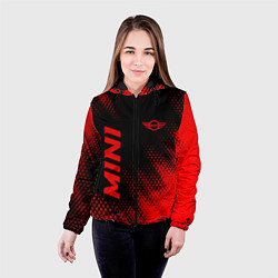 Куртка с капюшоном женская Mini - red gradient вертикально, цвет: 3D-черный — фото 2