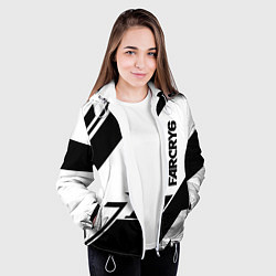 Куртка с капюшоном женская Farcry6 геометрия полосы, цвет: 3D-белый — фото 2