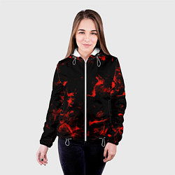 Куртка с капюшоном женская Color red black, цвет: 3D-белый — фото 2