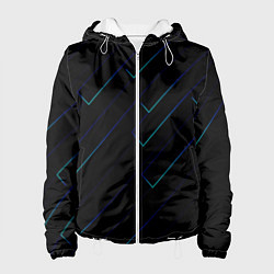 Куртка с капюшоном женская Color blue black, цвет: 3D-белый