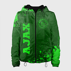 Куртка с капюшоном женская Ajax - green gradient вертикально, цвет: 3D-черный